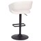 Emma and Oliver Shae Contemporary Upholstered Adjustable Height Barstool with Rounded, Cutout Mid-Back and Pedestal Base